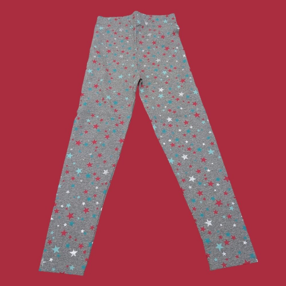 Pepco Full length Soft Cotton leggings Skinny Fit stretchy Gray Stars NWOT